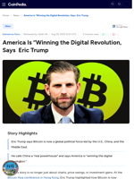 America Is “Winning the Digital Revolution, Says  Eric Trump