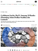 Goldman Sachs, BofA Among 21 Banks Planning Joint Dollar Stablecoin Launch - Decrypt