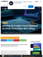 Bitwise 10 Crypto Fund Uplisted to NYSE Arca After SEC Delay | Live Bitcoin News