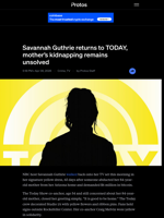 Savannah Guthrie returns to TODAY, mother’s kidnapping remains unsolved