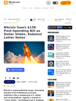 Bitcoin Soars $15K Post-Spending Bill as Dollar Slides, Kobeissi Letter Notes – Crypto News Bitcoin News