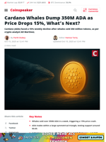 Cardano Whales Dump 350M ADA — What’s Next?