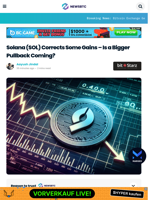 Solana (SOL) Corrects Some Gains – Is a Bigger Pullback Coming?