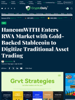 HancomWITH Enters RWA Market with Gold-Backed Stablecoin to Digitize Traditional Asset Trading - Crypto Daily