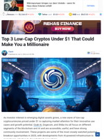 Top 3 Low-Cap Cryptos Under $1 That Could Make You a Millionaire