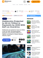 Stablecoins Projected to Hit $1 Trillion in Payments by 2030 With DeFi on Overdrive – Featured Bitcoin News