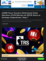 $200B Texas Teachers Retirement Fund Discloses $25M Bitcoin via MSTR Stock as Strategy Outperforms 'Mag 7'