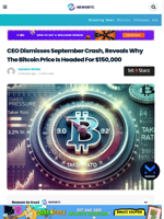 CEO Dismisses September Crash, Reveals Why The Bitcoin Price Is Headed For $150,000