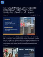 HA.TS COMMERCE CORP Expands Global Smart Retail Vision Under Leadership of Andrew M. Hayashi | Visionary Financial