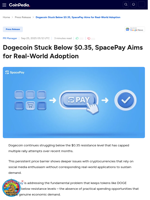 Dogecoin Stuck Below $0.35, SpacePay Aims for Real-World Adoption