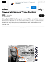 What Could Ignite $100K Bitcoin Rally? Novogratz Names Three Factors - U.Today