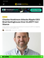 Charles Hoskinson Attacks Ripple CEO Brad Garlinghouse Over CLARITY Act Stance - CoinCentral