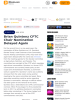 Brian Quintenz CFTC Chair Nomination Delayed Again – News Bytes Bitcoin News
