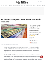 China reins in yuan amid weak domestic demand