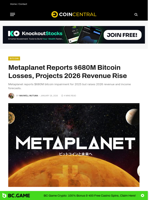 Metaplanet Reports $680M Bitcoin Losses, Projects 2026 Revenue Rise - CoinCentral