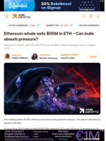 Ethereum whale sells $55M in ETH – Can bulls absorb pressure? - AMBCrypto