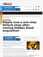 Ripple now a one-stop fintech shop after closing Hidden Road acquisition - The Crypto News Wire