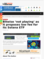 Bitwise ‘not playing’ as it proposes low fee for its Solana ETF - The Crypto News Wire