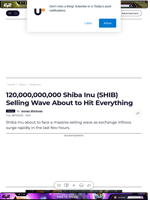 120,000,000,000 Shiba Inu (SHIB) Selling Wave About to Hit Everything - U.Today