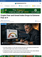 Crypto Fear and Greed Index Drops to Extreme Fear at 9