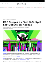 XRP Surges as First U.S. Spot ETF Debuts on Nasdaq - 