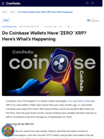 Do Coinbase Wallets Have ‘ZERO’ XRP? Here’s What’s Happening