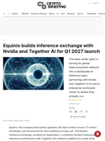 Equinix builds inference exchange with Nvidia and Together AI for Q1 2027 launch