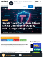 Crypto News: Tether Ends Bitcoin Mining Operation In Uruguay Due To 