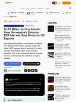 $1.38 Billion in One Month: How Venezuela's Binance P2P Market Now Rivals Its Oil Exports