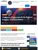 Vietnam Proposes 0.1% Tax on Crypto Transactions | Live Bitcoin News
