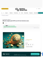 Bitcoin surges past $71K as US-Iran tensions ease