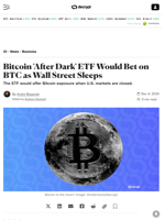 Bitcoin 'After Dark' ETF Would Bet on BTC as Wall Street Sleeps - Decrypt