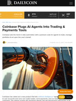 Coinbase Plugs AI Agents Into Trading & Payments Tools - DailyCoin