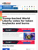 Trump-backed World Liberty votes for token buybacks and burns - The Crypto News Wire