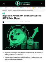 Dogecoin Jumps 10% and Analyst Sees 559% Rally Ahead - Crypto News Flash