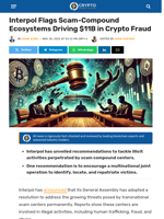 Interpol Flags Scam-Compound Ecosystems Driving $11B in Crypto Fraud