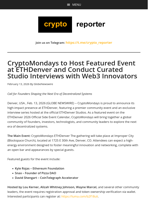 CryptoMondays to Host Featured Event at ETHDenver and Conduct Curated Studio Interviews with Web3 Innovators