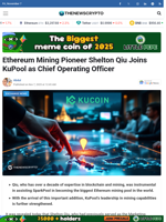 Ethereum Mining Pioneer Shelton Qiu Joins KuPool as Chief Operating Officer - TheNewsCrypto