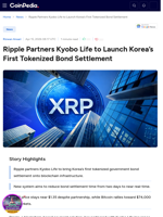 Ripple Kyobo Life to Launch Korea First Tokenize Bond Settlement