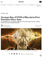 Strategy Buys $370M of Bitcoin in First Purchase Since June - Decrypt