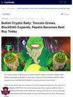 Bullish Crypto Rally: Toncoin Grows, BlockDAG Expands, Pepeto Becomes Best Buy Today