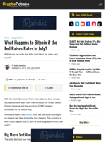 What Happens to Bitcoin if the Fed Raises Rates in July?