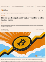Bitcoin needs 'significantly higher volatility' to rally: Analyst warns - AMBCrypto