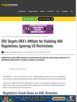 DOJ Targets OKX's Affiliate for Violating AML Regulations, Ignoring US Restrictions