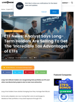 ETF News: Analyst Says Long-Term Holders Are Selling To Get The ‘Incredible Tax Advantages’ of ETFs | Live Bitcoin News