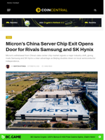 Micron’s China Server Chip Exit Opens Door for Rivals Samsung and SK Hynix - CoinCentral