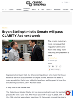 Bryan Steil optimistic Senate will pass CLARITY Act next week