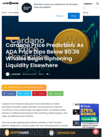 Cardano Price Prediction: As ADA Price Dips Below $0.36 Whales Begin Siphoning Liquidity Elsewhere | Live Bitcoin News