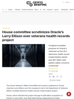 House committee scrutinizes Oracle's Larry Ellison over veterans health records project