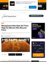 Metaplanet Hits New All Time High As Bitcoin Hits Record Price